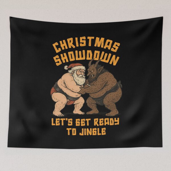 Item preview, Santa vs. Krampus Sumo Showdown – Funny Christmas Sumo Wrestling designed and sold by SidTastic .