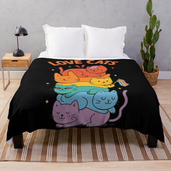 Item preview, Cute Rainbow Love Cats Stack Kawaii Colorful Cat Pride Illustration designed and sold by DrawHandArt.