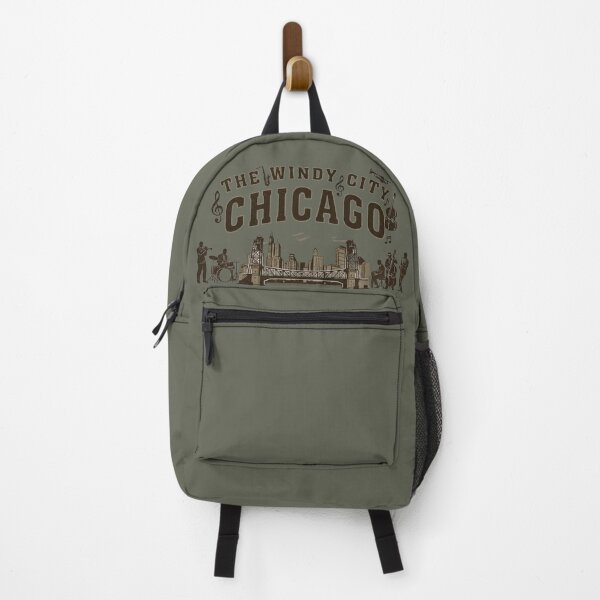 Item preview, Vintage Chicago Jazz - The Windy City Skyline & Band - Heather Olive edition designed and sold by Miss Cutie Designs.