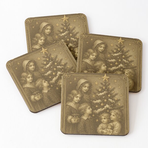 Item preview, Vintage Victorian Christmas Tree, Gold Sepia Retro designed and sold by Lyvion design.