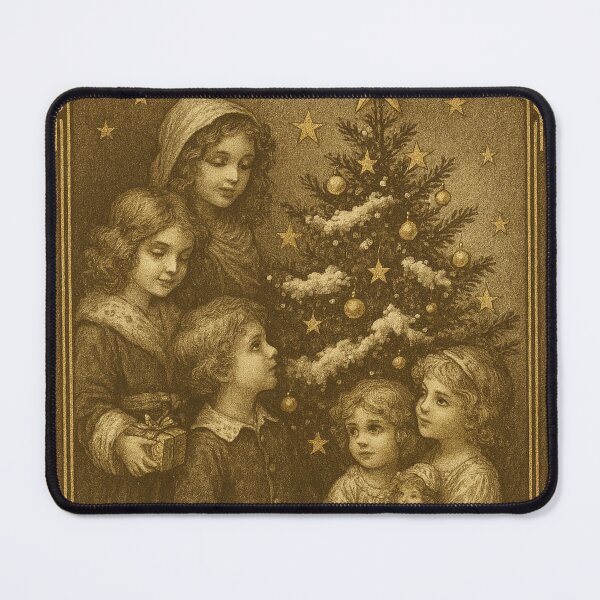 Item preview, Vintage Victorian Christmas Tree, Gold Sepia Retro designed and sold by Lyvion design.