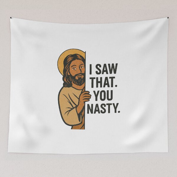 Item preview, Funny Jesus I Saw That Design designed and sold by ifdogscouldclap....