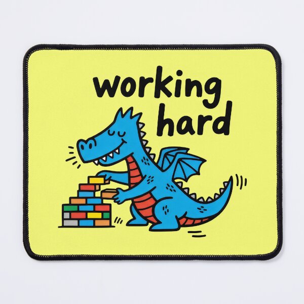 Item preview, Cute Blue Dragon Building Bricks Working Hard designed and sold by Animepic222.