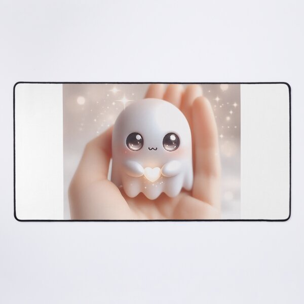 Item preview, Cute Baby Ghost Holding Glowing Heart – Kawaii Halloween Ghost Art designed and sold by shopwithcare.