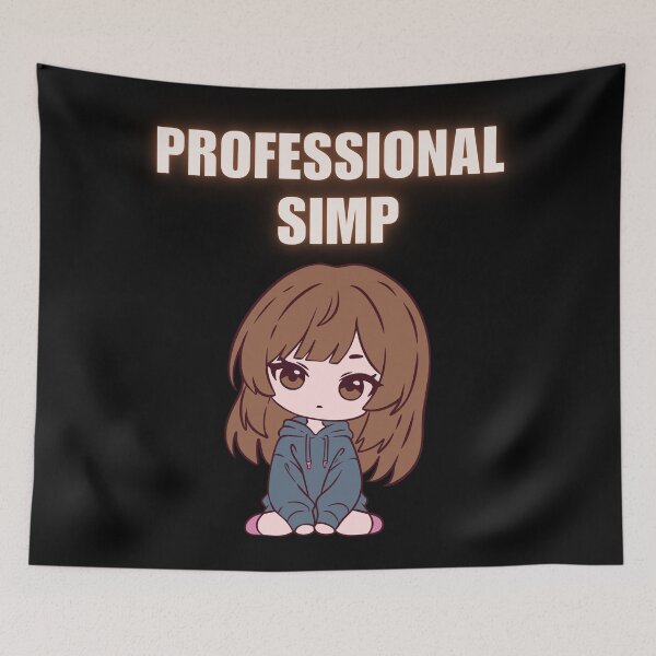 Item preview, Professional Simp Chibi Waifu Grey Hoodie T-Shirt 2025 designed and sold by AnimalMemeHub.
