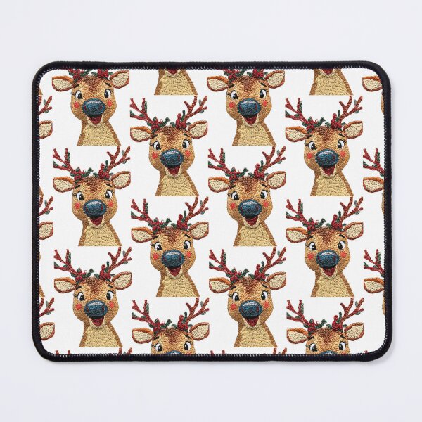 Item preview, Festive Embroidered Reindeer – Whimsical Christmas Stitch Art designed and sold by MiraLumeStudio.