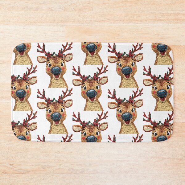 Item preview, Festive Embroidered Reindeer – Whimsical Christmas Stitch Art designed and sold by MiraLumeStudio.