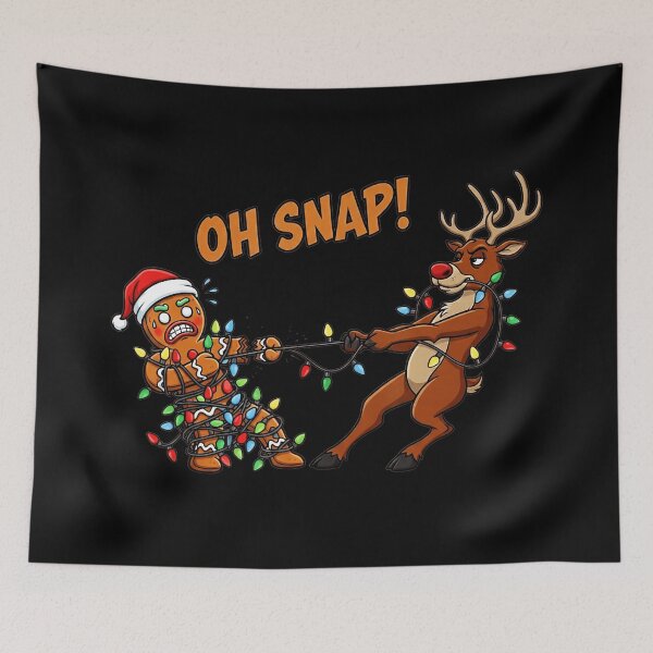 Item preview, Funny Oh Snap Gingerbread Man Reindeer Xmas Pajama Christmas  designed and sold by JEFDodsonArt.