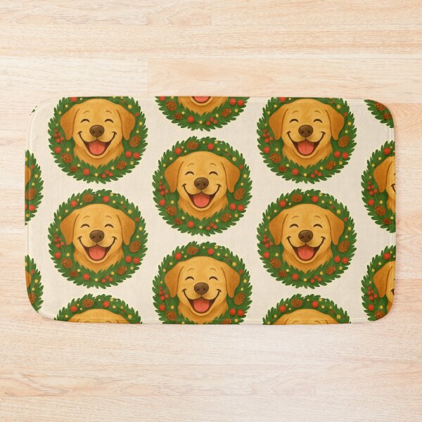 Item preview, Labrador Christmas Wreath – Cozy Cute Holiday Dog Art designed and sold by Tiny Joy World.