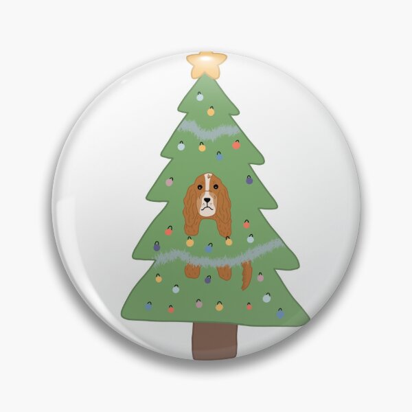 Item preview, Ginger spaniel in Xmas tree- Cocker spaniel, springer spaniel designed and sold by aziza-doodles.