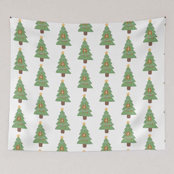 Item preview, Ginger spaniel in Xmas tree- Cocker spaniel, springer spaniel designed and sold by aziza-doodles.