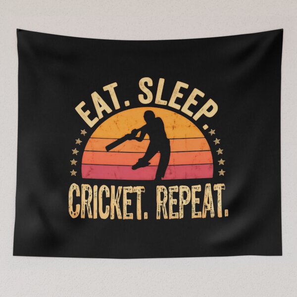 Item preview, Eat Sleep Cricket Repeat Vintage Game Vibes designed and sold by SkeletonsDanger.