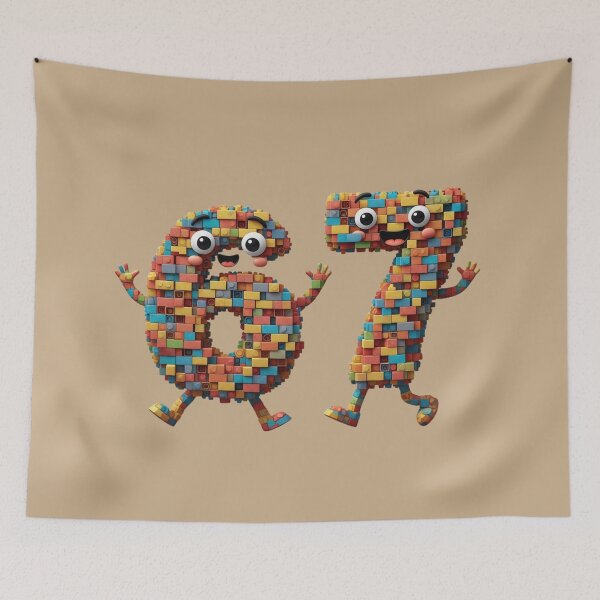 Item preview, Joyful Numbers with Blocks – Six Seven Trend Kids Illustration designed and sold by Design_Your_Day.