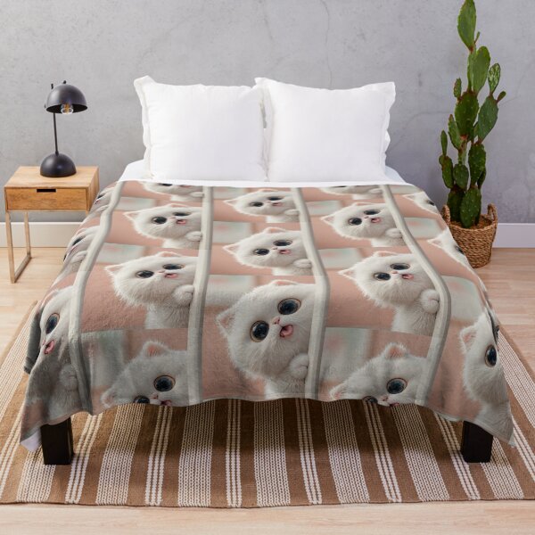 Item preview, Cute White Kitten Peek – Adorable Big-Eyed Cat Illustration designed and sold by Grafititee.