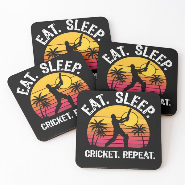 Item preview, Eat Sleep Cricket Repeat Sunset Field Stories designed and sold by SkeletonsDanger.