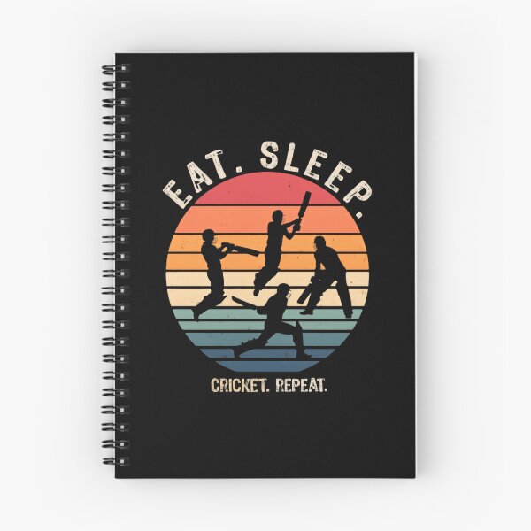 Item preview, Eat Sleep Cricket Repeat Retro Spin Magic designed and sold by SkeletonsDanger.