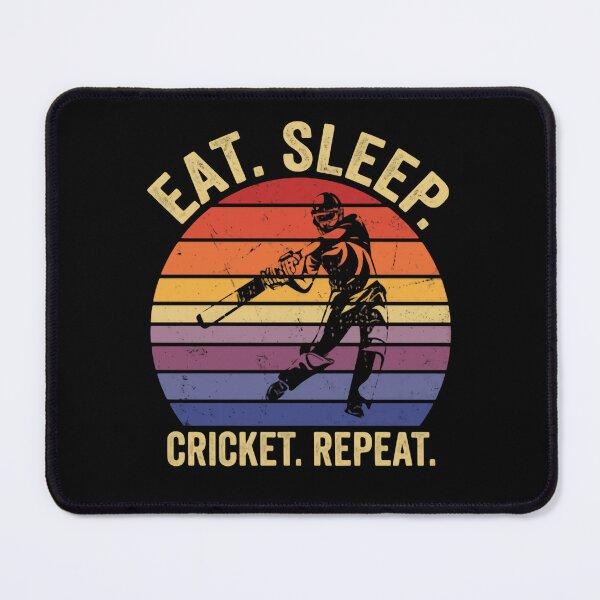 Item preview, Eat Sleep Cricket Repeat Retro Match Life designed and sold by SkeletonsDanger.