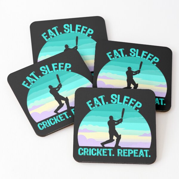 Item preview, Eat Sleep Cricket Repeat Retro Batsman Spirit designed and sold by SkeletonsDanger.