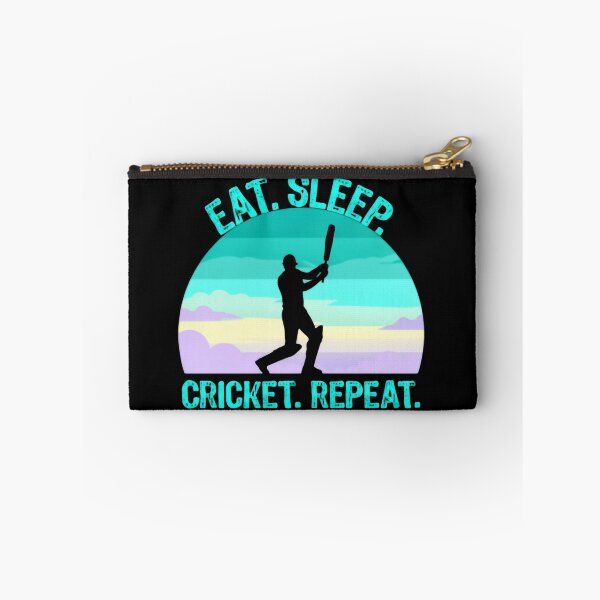 Item preview, Eat Sleep Cricket Repeat Retro Batsman Spirit designed and sold by SkeletonsDanger.