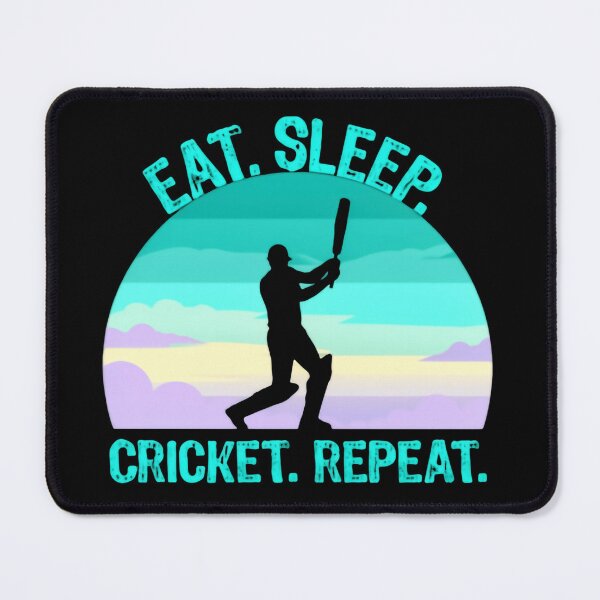 Item preview, Eat Sleep Cricket Repeat Retro Batsman Spirit designed and sold by SkeletonsDanger.