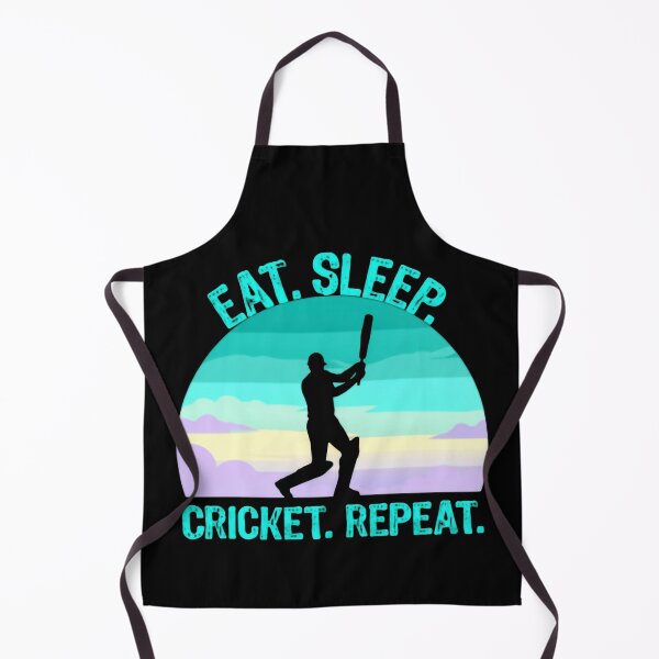 Item preview, Eat Sleep Cricket Repeat Retro Batsman Spirit designed and sold by SkeletonsDanger.