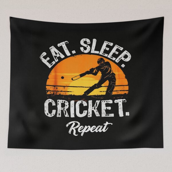Item preview, Eat Sleep Cricket Repeat Sunset Match Legends designed and sold by SkeletonsDanger.