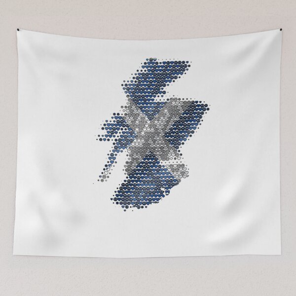 Item preview, Scotland Map Love Art | Heart and Peace Sign Halftone Flag designed and sold by Loom on the Loch.