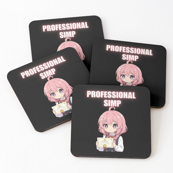 Item preview, Professional Simp Certified Waifu Pink Neon T-Shirt 2025 designed and sold by AnimalMemeHub.