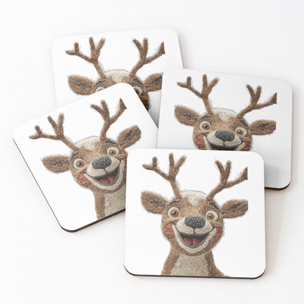 Item preview, Cute Holiday Reindeer Embroidery – Cozy Nordic Christmas Art designed and sold by MiraLumeStudio.