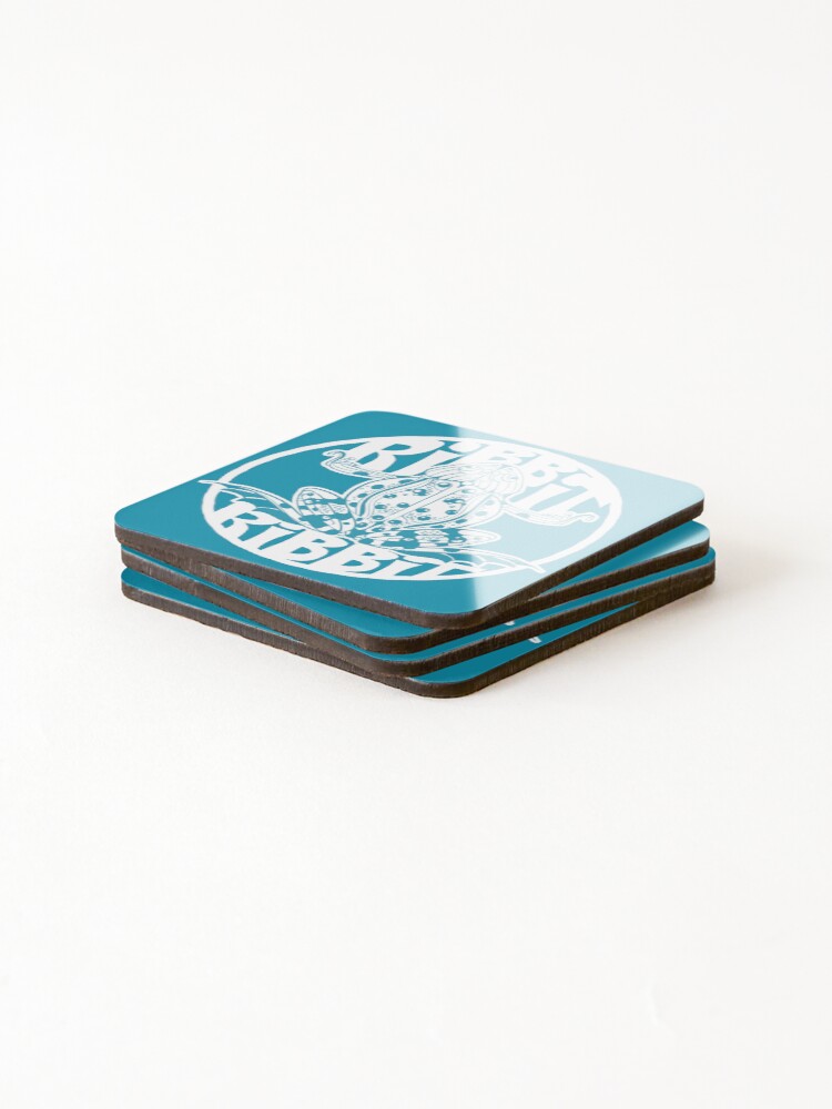 Thumbnail 4 of 5, Coasters (Set of 4), Psychedelic “Ribbit Ribbit” Frog Design designed and sold by SleeplessLady.
