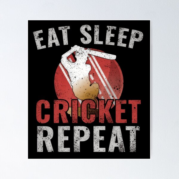 Item preview, Eat Sleep Cricket Repeat Vintage Boundary Fever designed and sold by SkeletonsDanger.