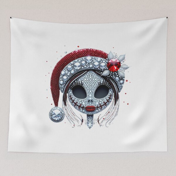 Item preview, Jeweled Skeleton Head Santa Hat Bling Rhinestone Glam Christmas designed and sold by Krasnovaovaova.