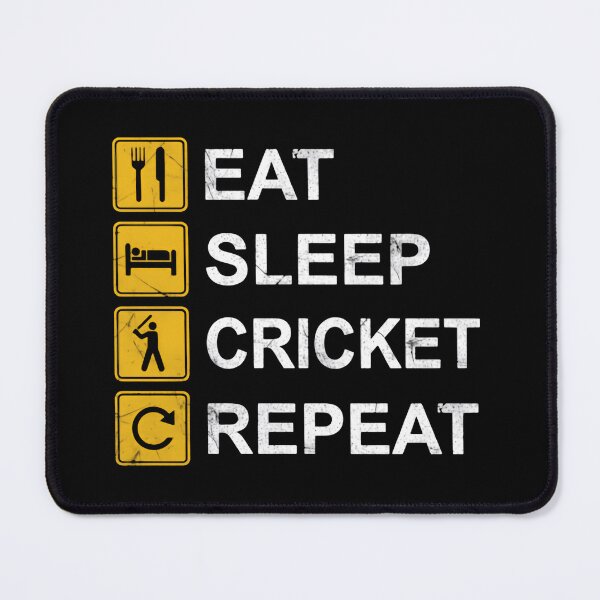 Item preview, Eat Sleep Cricket Repeat Retro Sunset Vibes designed and sold by SkeletonsDanger.