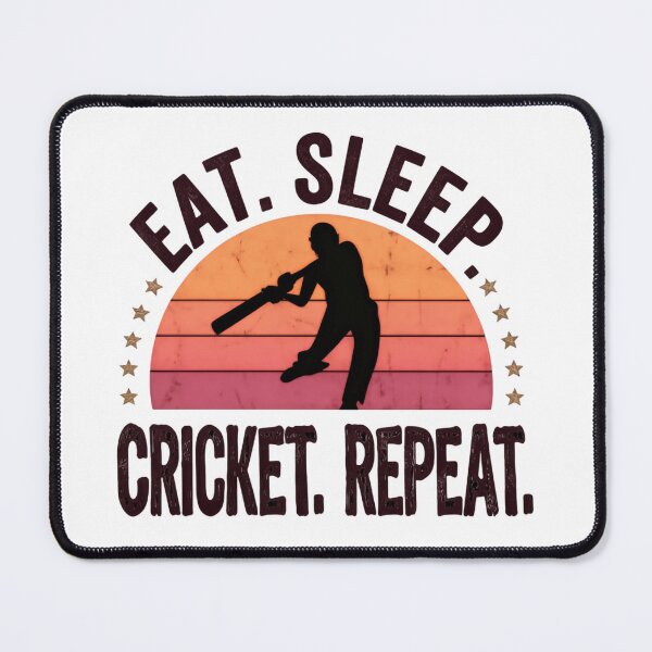 Item preview, Eat Sleep Cricket Repeat Vintage Match Day Style designed and sold by SkeletonsDanger.