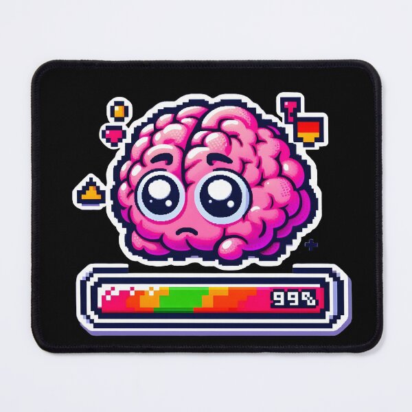 Item preview, Pixel Art Brain Loading 99% - Retro Glitch designed and sold by GREENZ0NE.