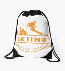 Skiing Drawstring Bag