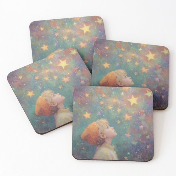 Item preview, Boy Dreaming Beneath a Sky of Stars designed and sold by Magical Art Store.