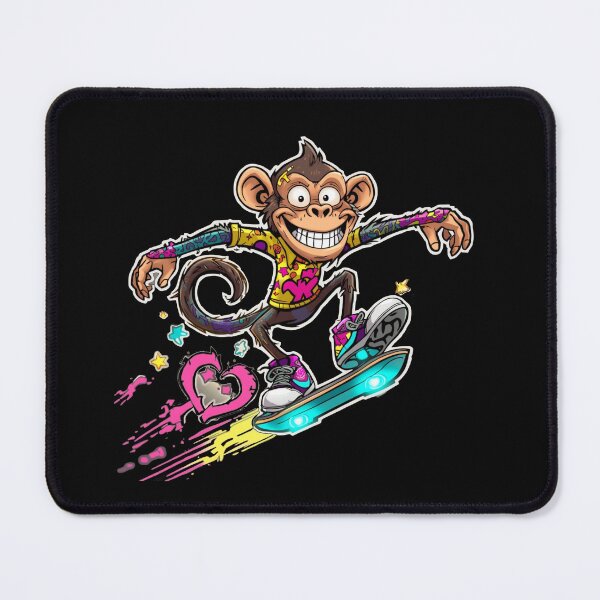 Item preview, Neon Monkey Skater – Vibrant Street Art Pop Cartoon designed and sold by PLUSHIWORLDtm.