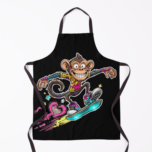 Item preview, Neon Monkey Skater – Vibrant Street Art Pop Cartoon designed and sold by PLUSHIWORLDtm.
