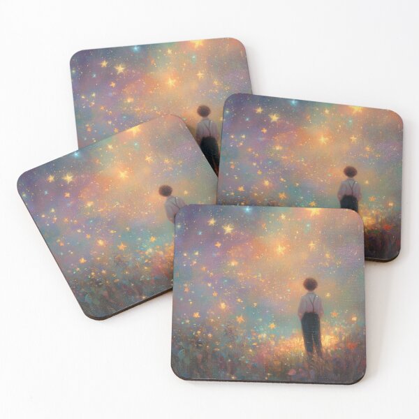 Item preview, Boy Standing in a Field of Falling Stars designed and sold by Magical Art Store.