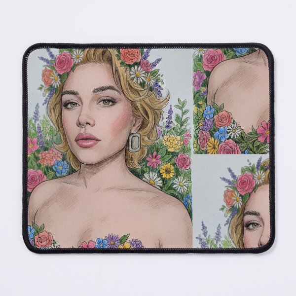Item preview, Sketch Drawing of Florence Pugh Filled in with Colored Pencils designed and sold by MattBStickers.