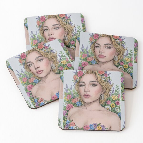 Item preview, Sketch Drawing of Florence Pugh Filled in with Colored Pencils designed and sold by MattBStickers.