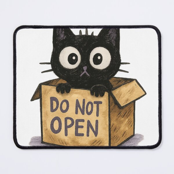 Item preview, Cute Black Cat in Do Not Open Box designed and sold by MIArt Studio.