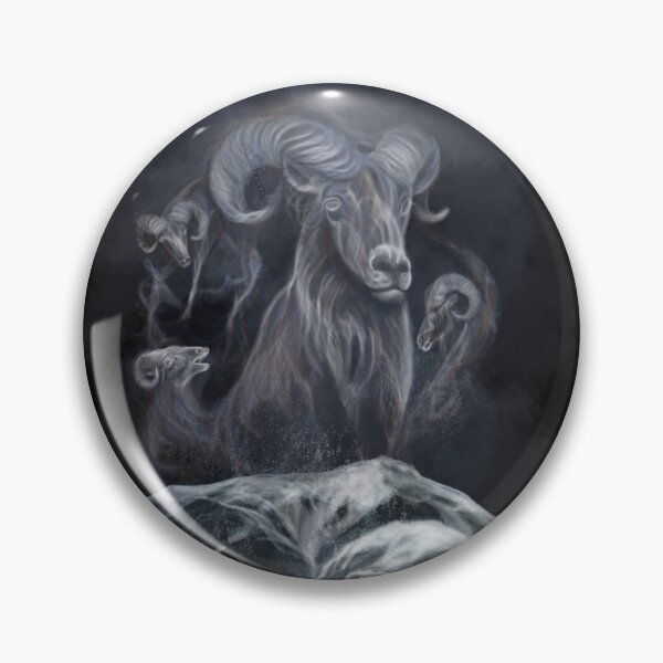 Item preview, Winter Ram Ghost, handpainted painting designed and sold by AK-Hevonen.