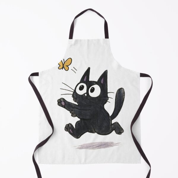 Item preview, Cute Black Cat Chasing Butterfly designed and sold by MIArt Studio.