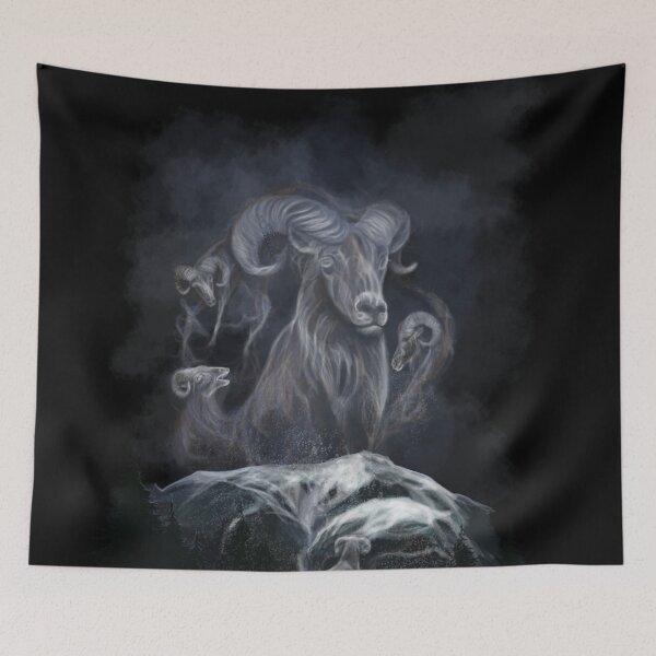 Item preview, Winter Ram Ghost, handpainted painting designed and sold by AK-Hevonen.