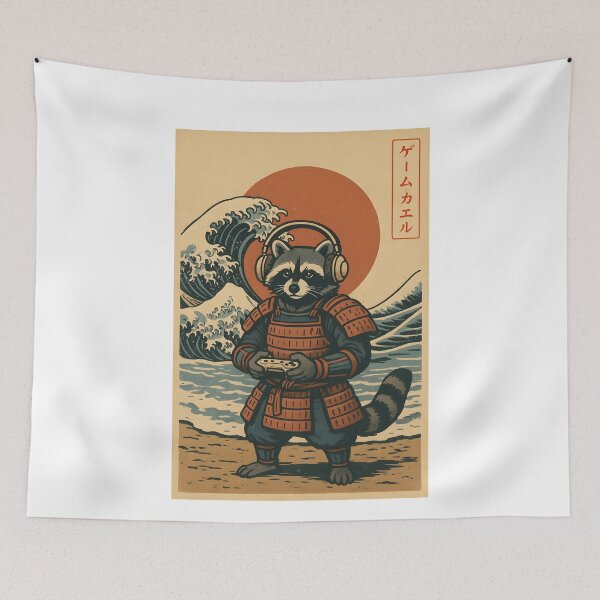 Item preview, Raccoonzilla Raccoon Japanese Art Raccoon Owner Samurai Raccoon Lover Gifts Funny Cute Samurai RaccoonArt Japanese Sunset designed and sold by Miumed.