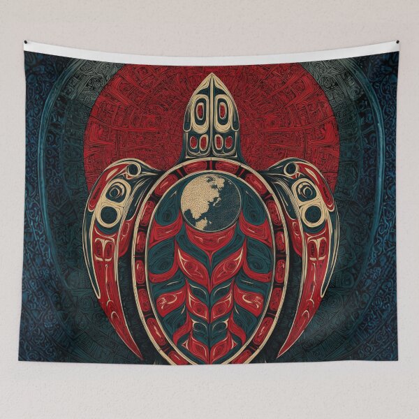 Item preview, World Turtle Totem – Northwest Coast Inspired Cosmic Formline Art - Spiritual Art by Wayne Chopper Smallwood designed and sold by Alaska Magick.