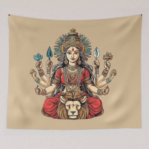 Item preview, Goddess Durga – Powerful Hindu Deity designed and sold by Myra365Art.