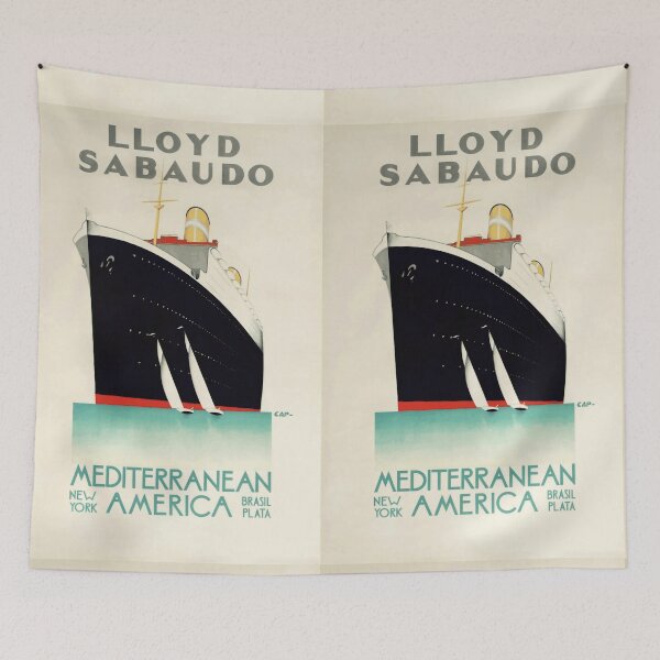 Item preview, Vintage Lloyd Sabaudo Travel Poster | Art Deco Ocean Liner | Italian Shipping Company | Maritime Elegance & History designed and sold by artofuniverse.